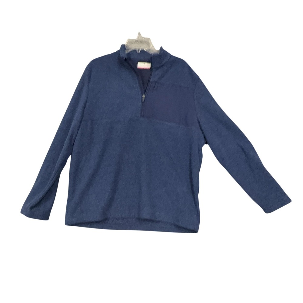 Grand Slam Golf Pullover Mens Medium Blue 1/4 Zip Fleece Mock Neck Warm Top